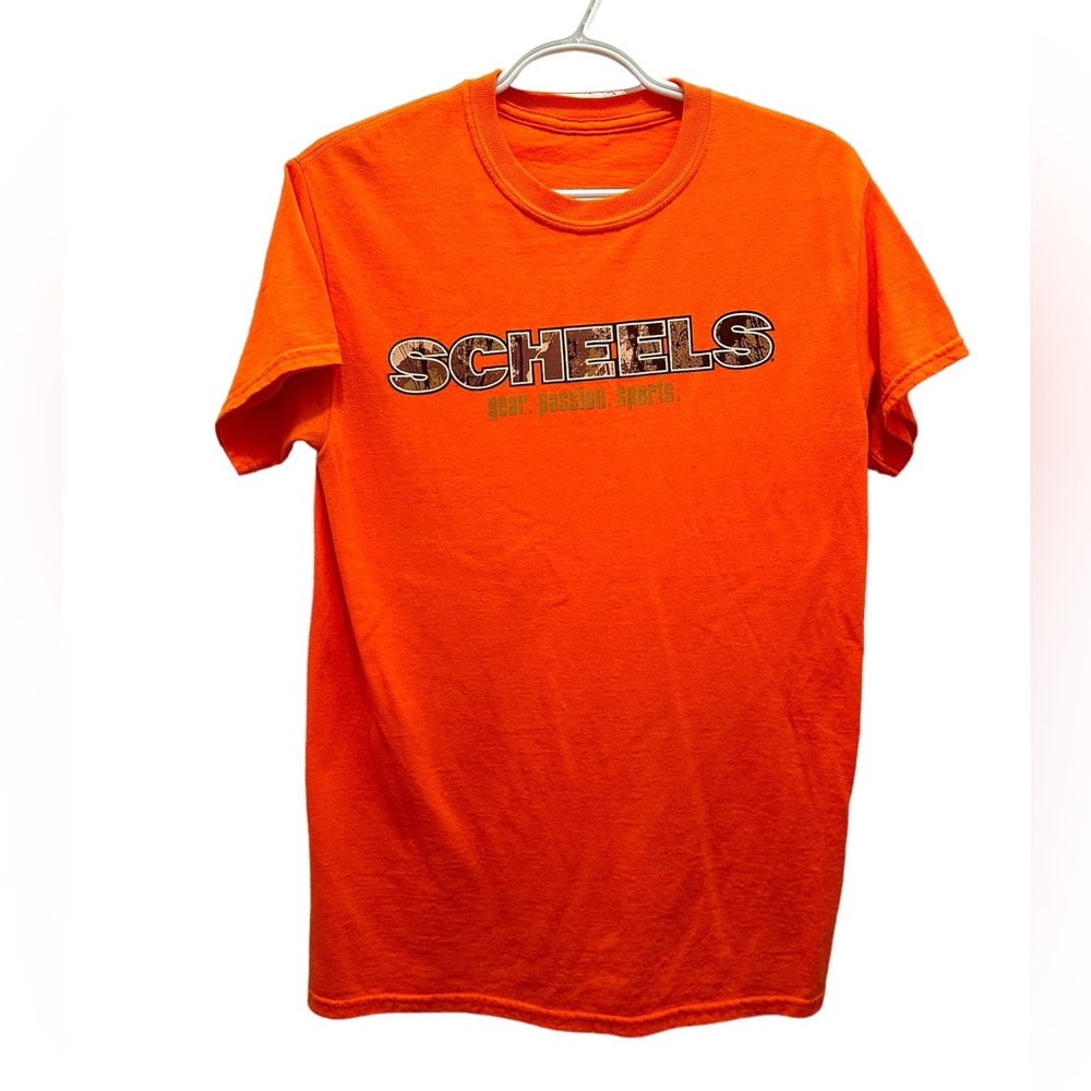 Scheels Hunting Orange/Camo Medium Unisex T-Shirt